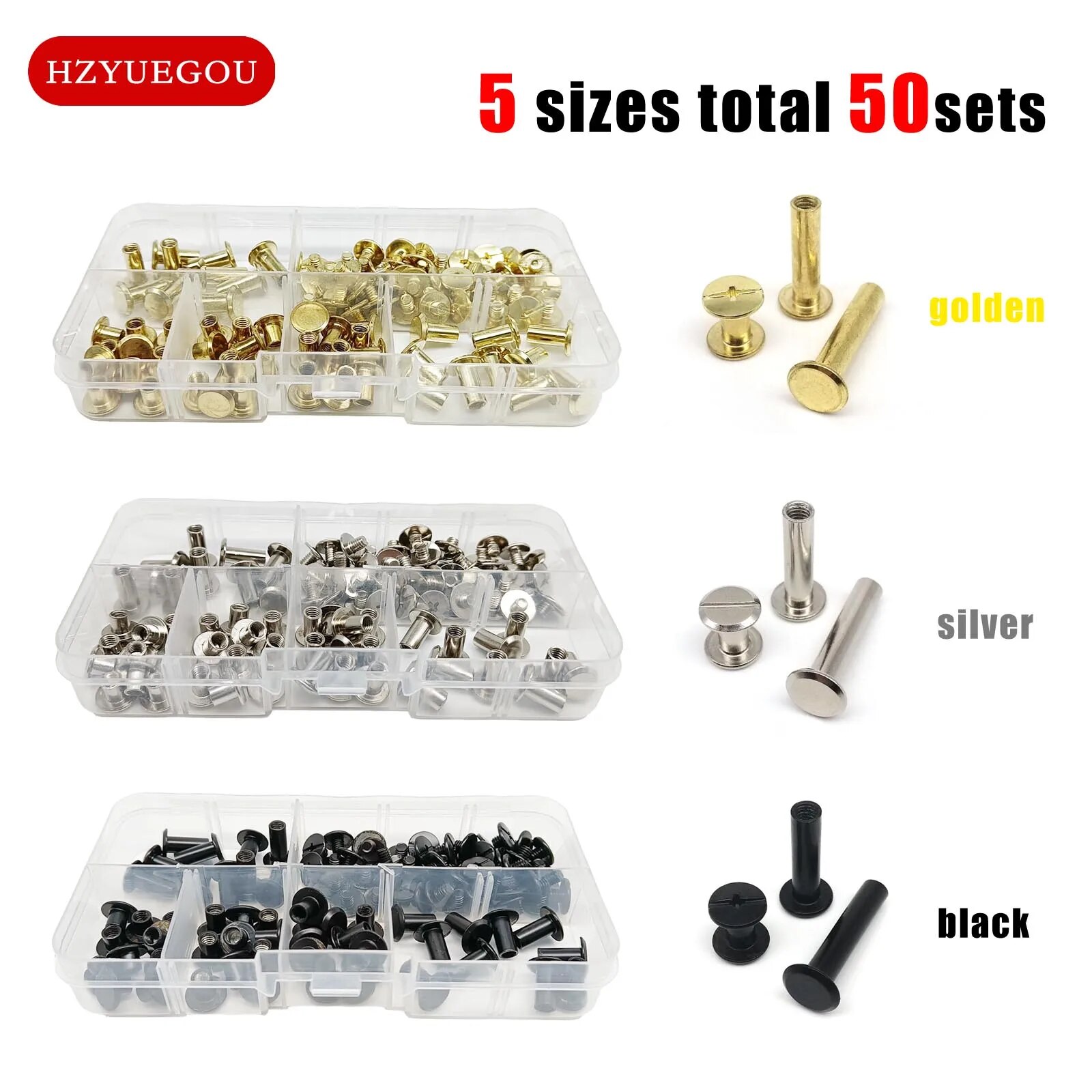Woodworking Ebook - 50 Zestaw nitów Chicago Śruba Post