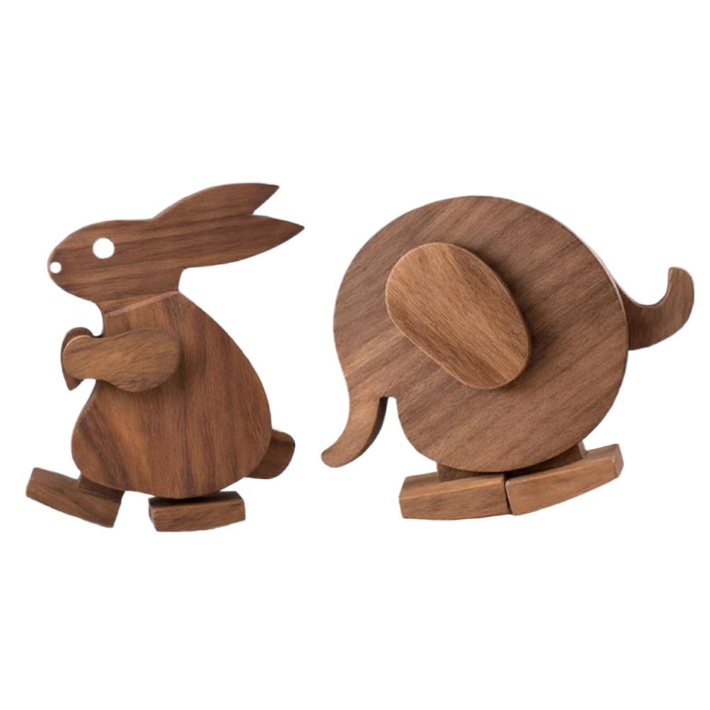 Woodworking Rabbet - 2 szt. Skandynawskie drewniane zwierzęta do