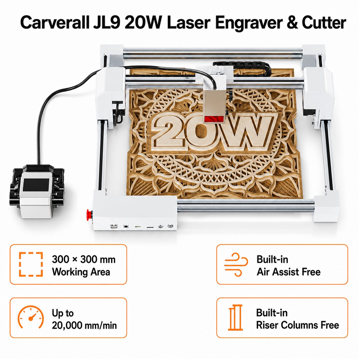 Carverall JL9 20W Laserowy Gra – Woodworking Veneer Cutter recenzja i cena