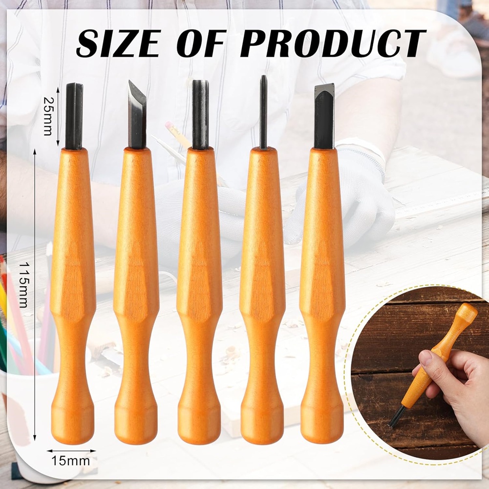 Zestaw narzędzi do linorytu, 5 – Wood Chisel Set recenzja i cena